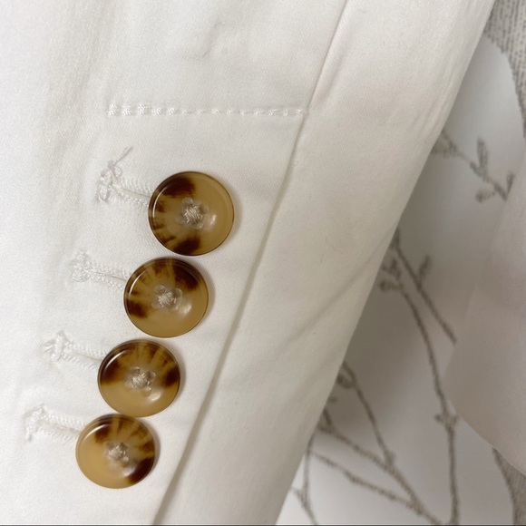 L.L. BEAN White Brushed Cotton Casual 2-Button Blazer Jacket XS Summer - Picture 7 of 13